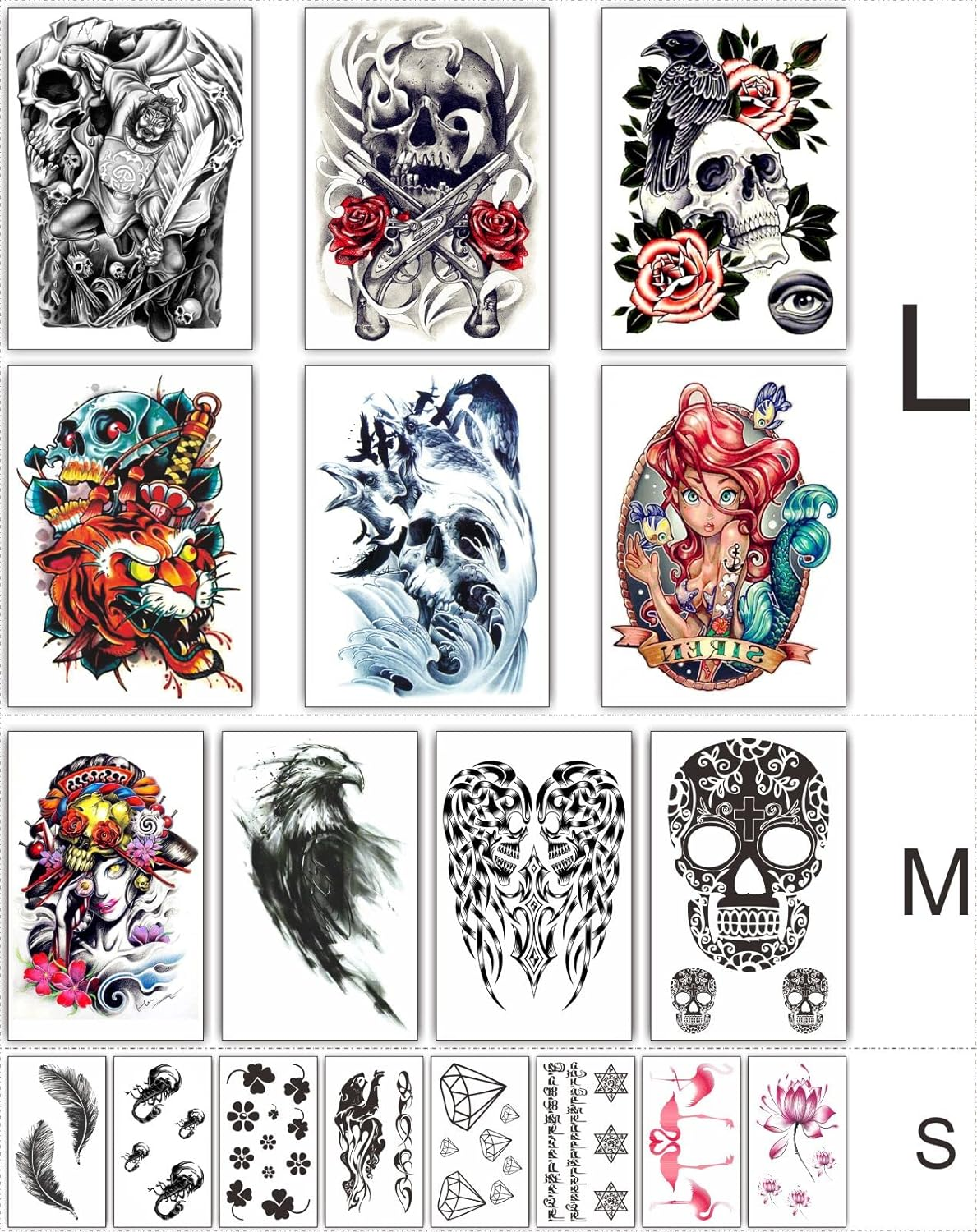 18 Sheets Temporary Tattoos for Adults and Kids Matte Temporary Tattoo Set Flamingo Tattoos