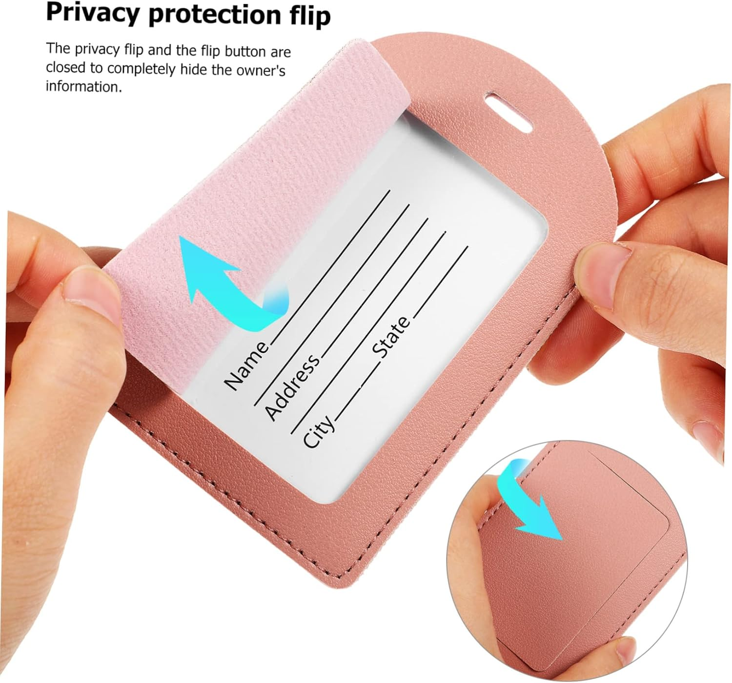 HORIALENCE 8Pcs Leather Luggage Tag Suitcase Label Travel Accessories for Suitcases Luggage Tags for Leather Baggage For image number 2