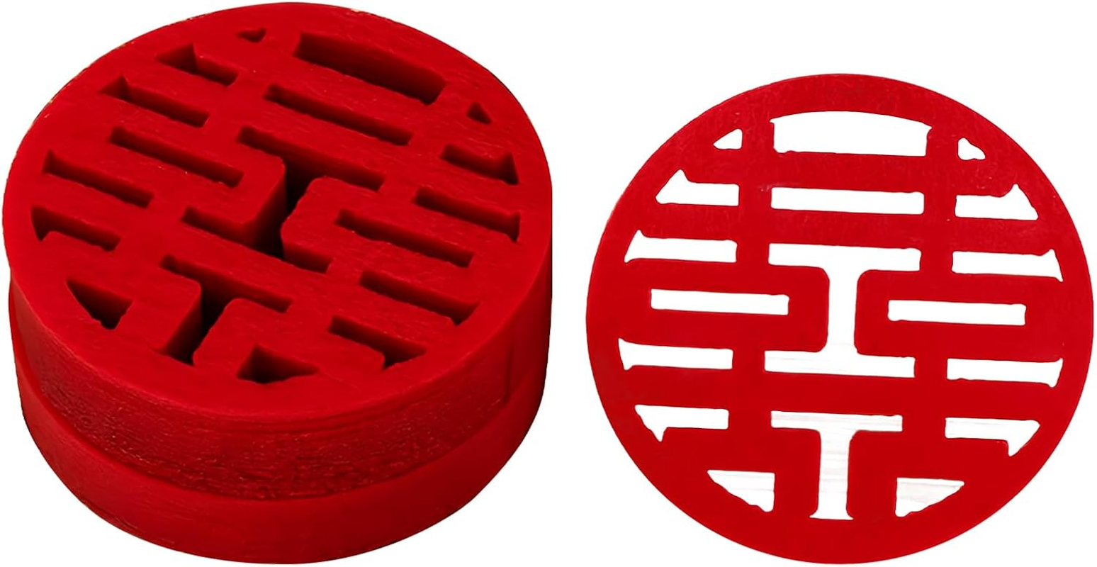 Hannafires 30PCS Traditional round Mini Double Happiness Wedding Decorations - Chinese Style Room Decor, Great Gift Traditional Celebrations,Wedding Supplies. image number 5