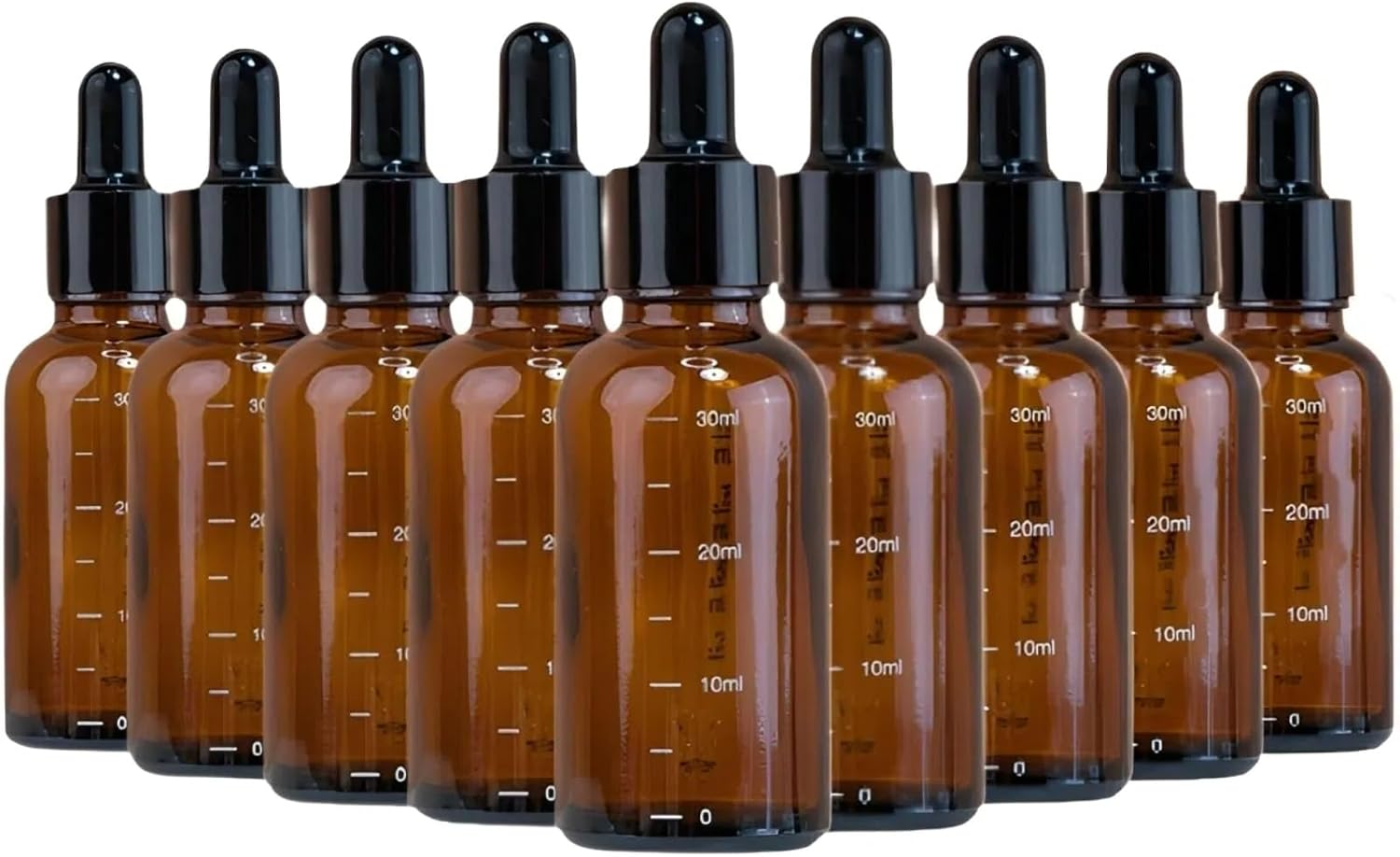 10 Pack 30Ml Amber Glass Dropper Bottles with Measured Eye Dropper - Refillable Empty Tincture Bottles for Essential Oils, Perfume Oils, Aromatherapy and Travel Use image number 4