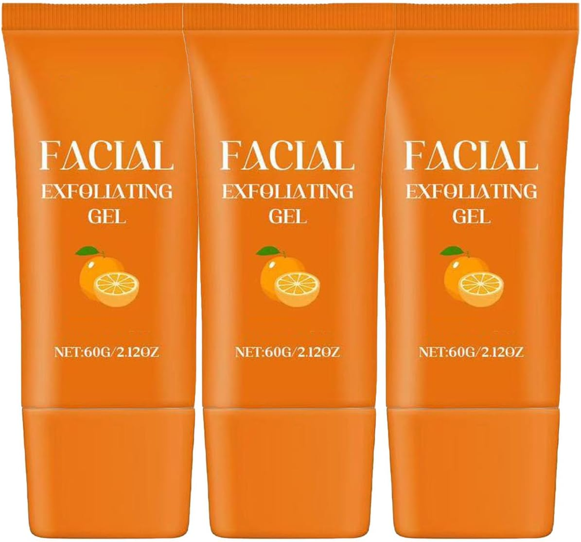 Facial Exfoliating Gel, Orange Exfoliating Gel, Skin Peeling for Body, Dead Skin Remover for Body Brightening, Orange Enzyme Hydrating Facial Scrub, Cleansing and Rejuvenating Pore Refining (1PCS)