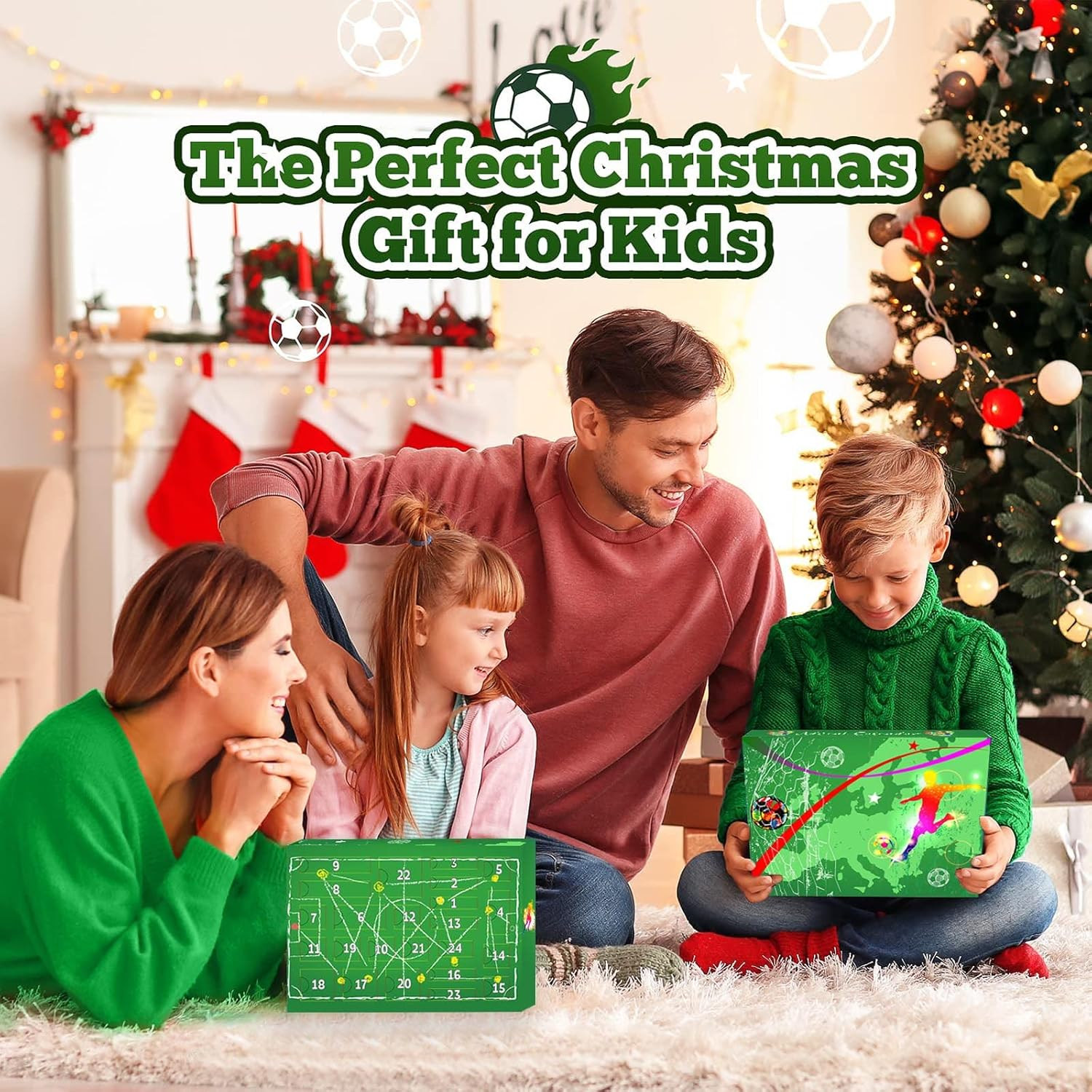 World Cup 2024 Advent Calendar Football Kit, 24 Days Christmas Countdown Advent Calendar with Football Set for Children