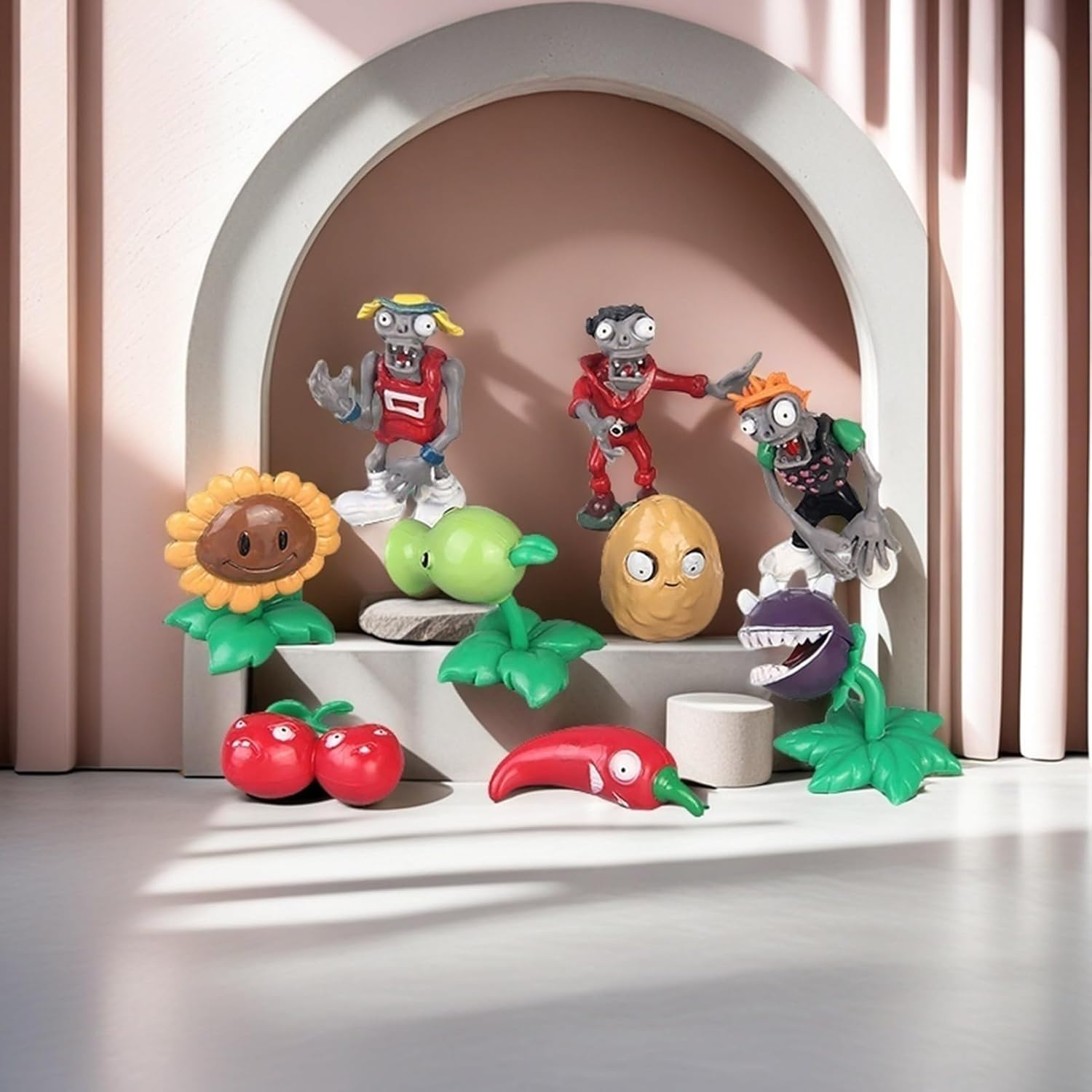 17 PCS Plants VS Zombies Toys Set Figurines Series Plush PVC Toys New, Great Gifts for Kids and Fans, Birthday and Party image number 6