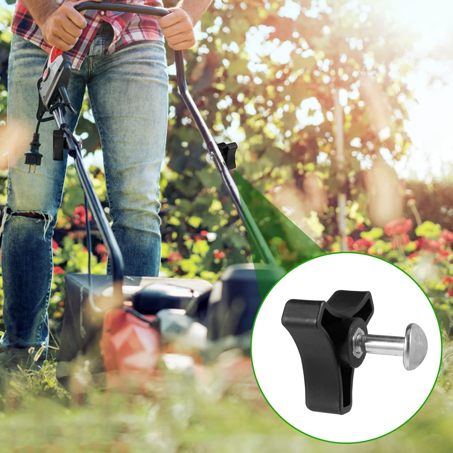 4 Sets Triangle Handle Knob Nut Screw Bolt Set for Lawn Mower Machine,Lawn Mower Handle Knobs Nut Bolt,Triangular Handle Fastening Screw Set,Triangle Handle Knob Nut Screw Bolt Lawn Mower Handle Bolts image number 4