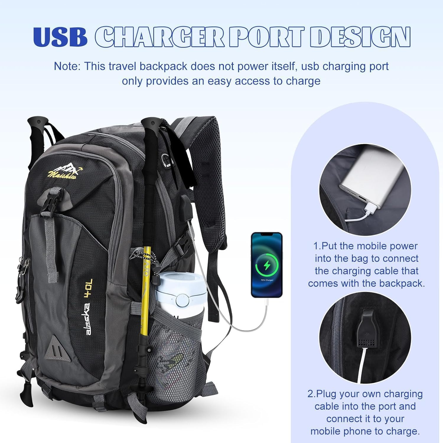 ROSSRORE Foldable Backpack 20L Waterproof Lightweight Pack, Travel Daypack for Men & Women,Hiking Backpack for Travel Camping Cycling 0.46Lb Winter Outdoor Leisure Gear