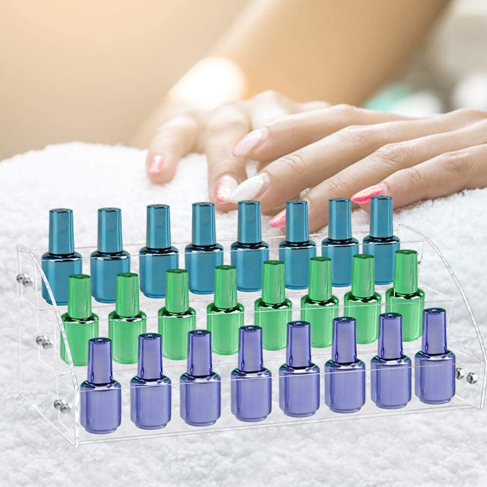 Tasybox Acrylic Nail Polish Holder Organizer Rack, Clear Essential Oils Storage Nail Varnish Display Stand, 3 Tier image number 6