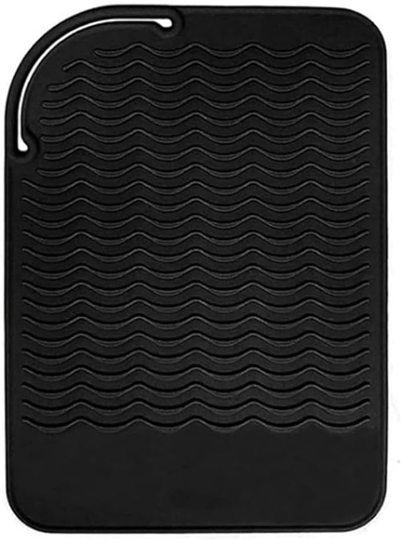 ZXCHOME Heat-Resistant Silicone Mat Bag, Mat Cover for Curling Irons, Hair Straighteners, Straighteners and Other Hot Hair Tools, Black image number 1