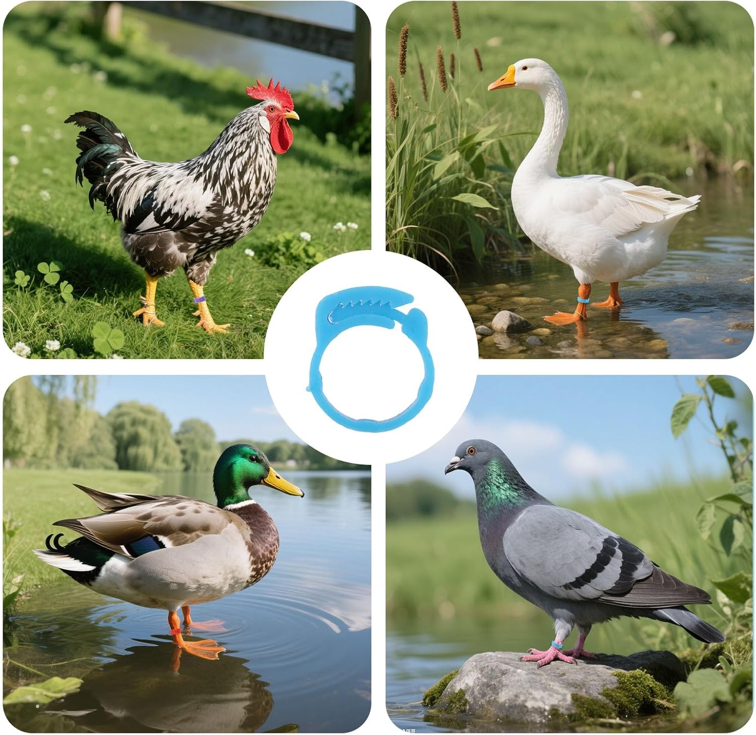 100Pcs Chicken Leg Bands, 5 Color Adjustable Poultry Leg Rings with Numbers 1-100 Chicken Identification Tag for Ducks Turkey Goose image number 2