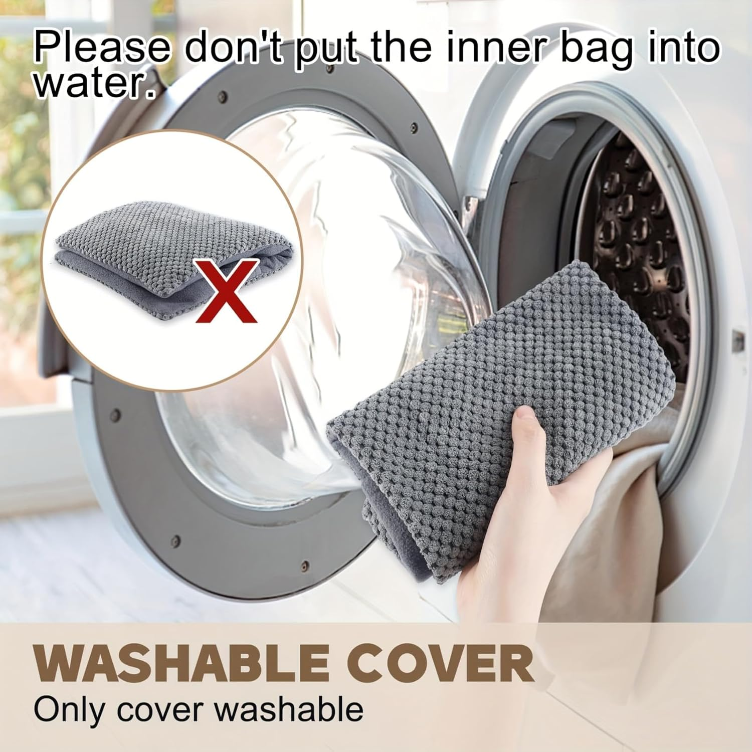 Microwave Heating Pad with Washable Cover 8'' X 17'', JOMWEN Hot Pad for Neck Shoulder, Cramps, Back Cordless Warm Compress Weighted Moist Heat Pack for Aches, 43 X 20Cm Unscented image number 5