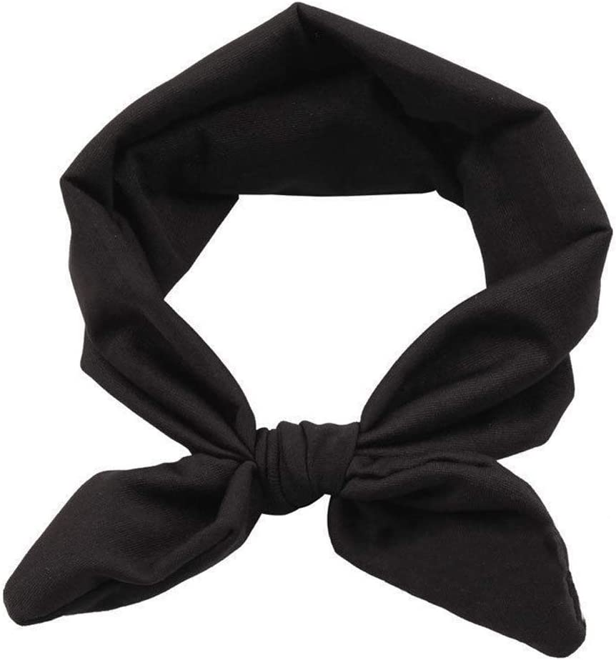 Yuyeran 4PCS Women Elastic Bow Hairband Adult Turban Knotted Bunny Ears Headband Headdress Hair Accessories Headwrap image number 2