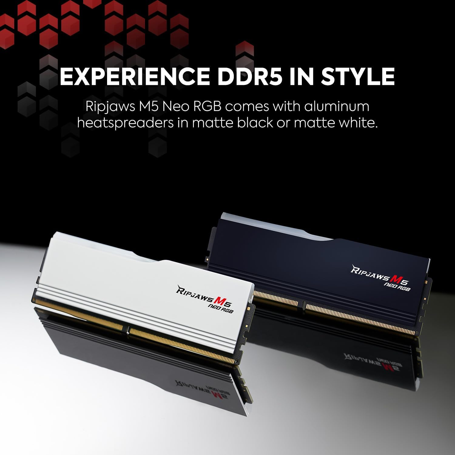 G.SKILL Ripjaws M5 Neo RGB Series DDR5 RAM (AMD Expo) 32GB (2X16Gb) 6000Mt/S CL36-48-48-96 1.25V Desktop Computer Memory U-DIMM - Matte Black (F5-6000J3648D16GX2-RM5NRK) image number 5