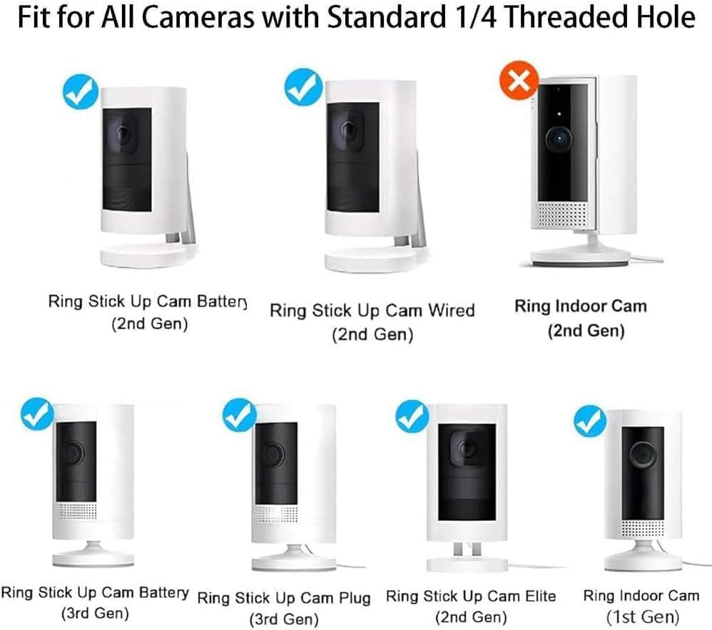 PAIKIUU Pack of 3 Self-Adhesive Ring Camera Mount, Wall Mount, No Drilling, Mounting Bracket, 360 Degree for Arlo Surveillance Camera, Black - 1 X Black For Flashing image number 6