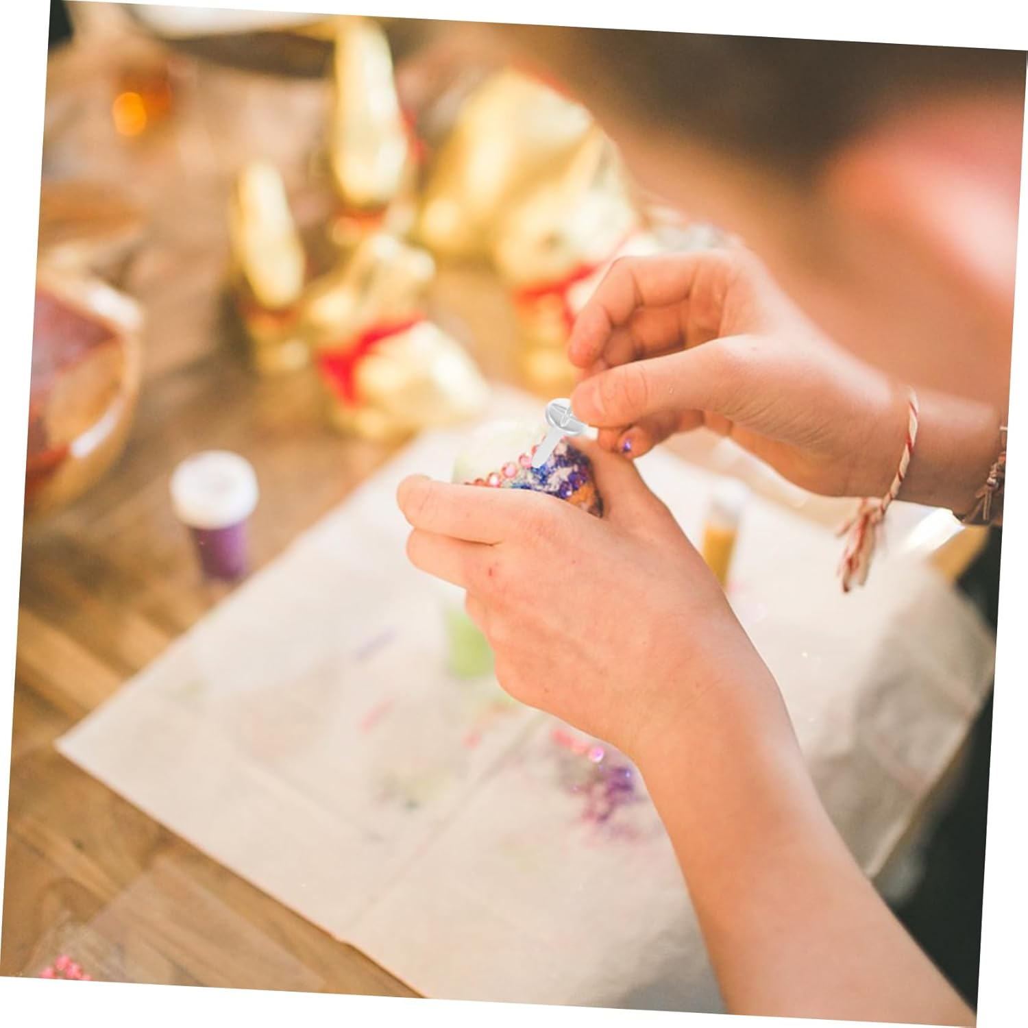 Veemoon 100Pcs Scrapbooking Paper Fastener Craft DIY Paper Fasteners Brads for Crafts Safe for Boys and Girls image number 2