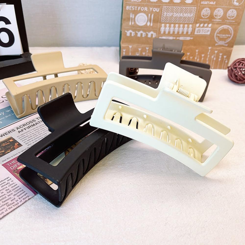 ZSPERKLA Pack of 4 Extra Large Hair Clips, Strong Hold, 13 Cm Plastic Hair Clips for Thick Hair, Non-Slip Matte Hair Jaw Clips, Hair Styling Accessories for Women and Girls image number 3