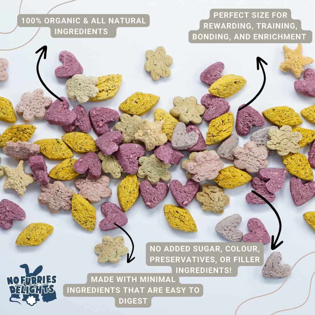 Treats, 100% All Natural Mini Bites for Rabbit Hamster Guinea Pig Chinchilla Pet Rat Mice Gerbil Bird, Healthy Enrichment Bonding Rewarding Training (Nature'S Variety Pack 50G) image number 2