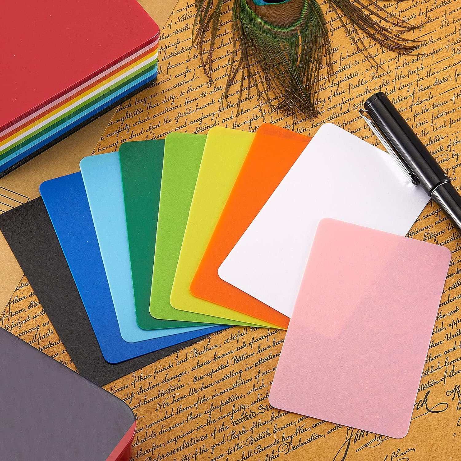 Tall Trading Card Dividers for Games Sports Baseball, 10 Colors Plastic Card Pages, 2.7 X 4.2 Inch (50 Pack) image number 5