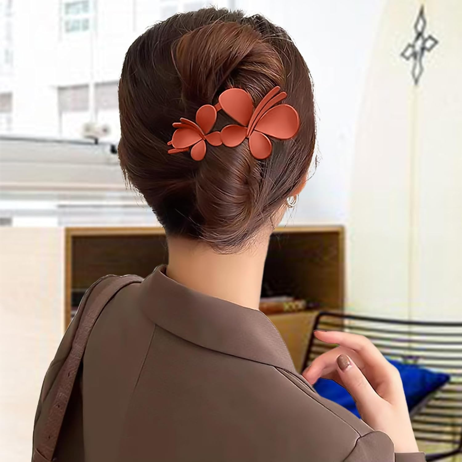 WEIPUER Butterfly Hair Clip Hair Clips Women'S Large Matt Duckbill Hair Clip Crocodile Hair Clip for Women Girls (Pack of 4)