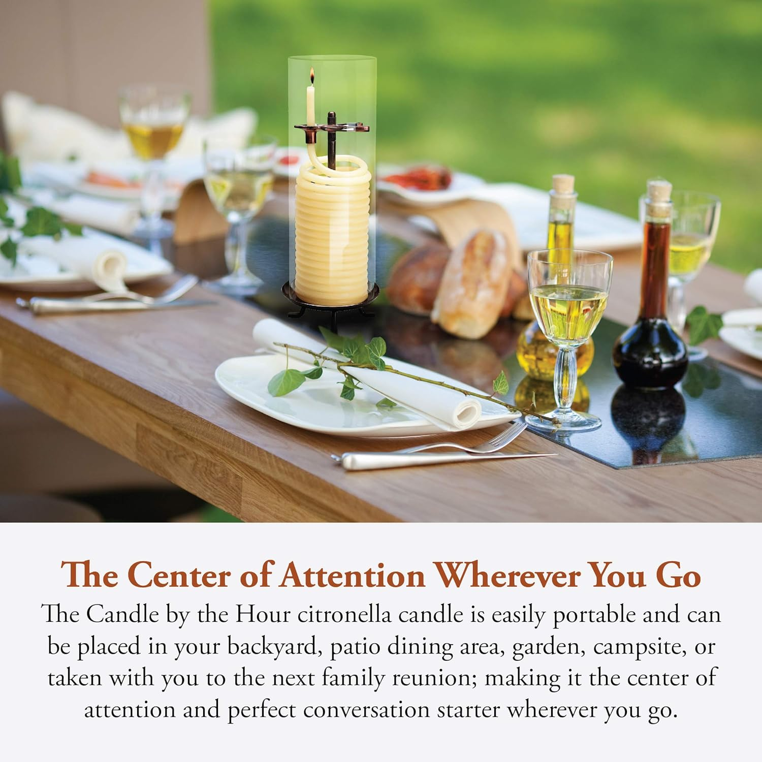 Candle by the Hour 80-Hour Candle with Glass Cylinder, Eco-Friendly Natural Beeswax with Cotton Wick, Yellow image number 6