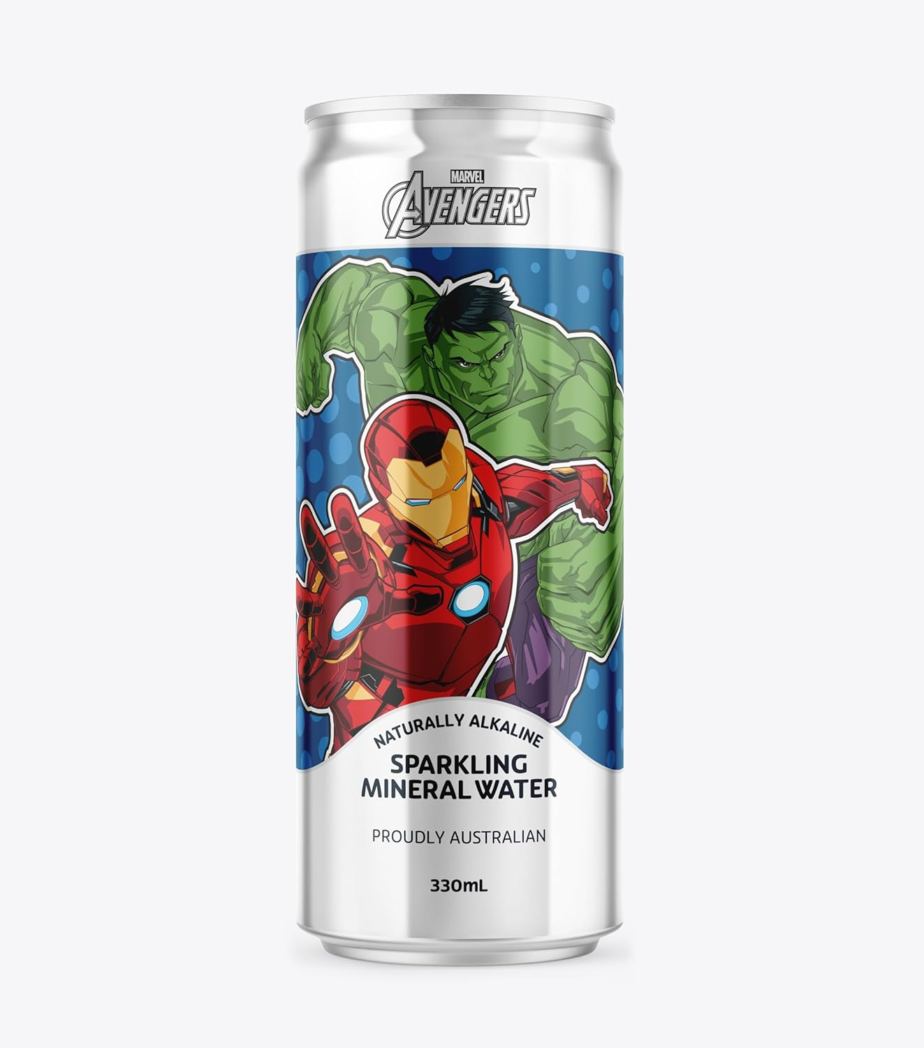 Rippl Marvel Iron Man & Hulk Canned Sparkling Mineral Water, 330 Ml, 24 Pack image number 2