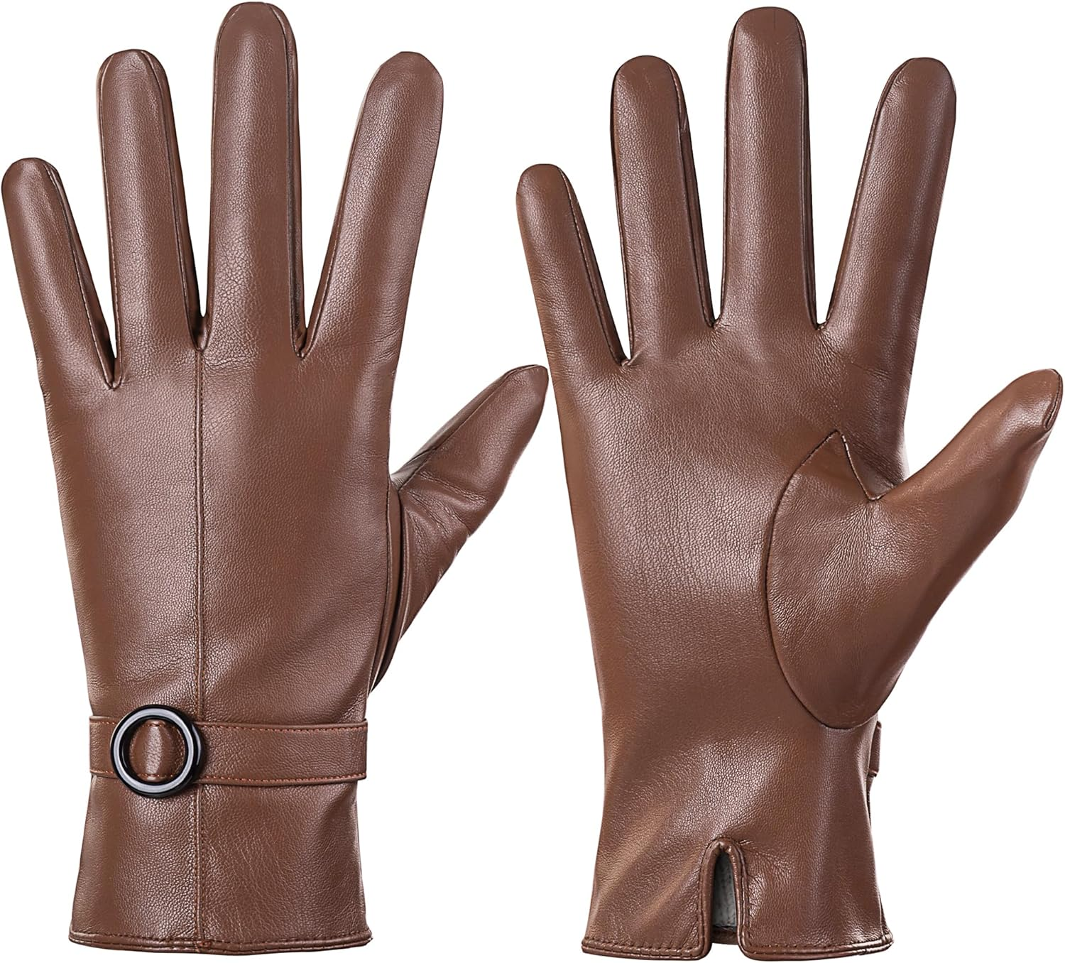 Womens Winter Leather Touchscreen Texting Warm Driving Lambskin Gloves 100% Pure image number 2