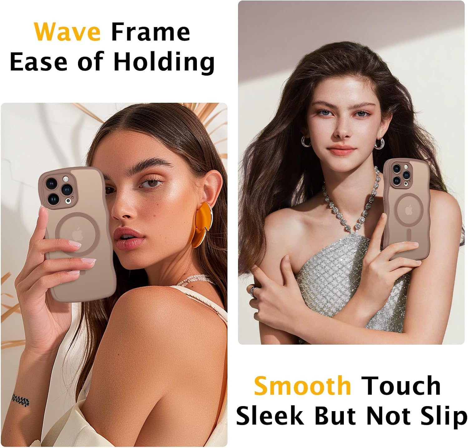 BENTOBEN for Iphone 13 Pro Max Case, Magnetic Wavy Matte Phone Cases Compatible with Magsafe, Anti-Slip Wave Edge Shockproof Full Body Protective Cover for Iphone 13 Pro Max 6.7 Inch, Desert Titanium image number 1