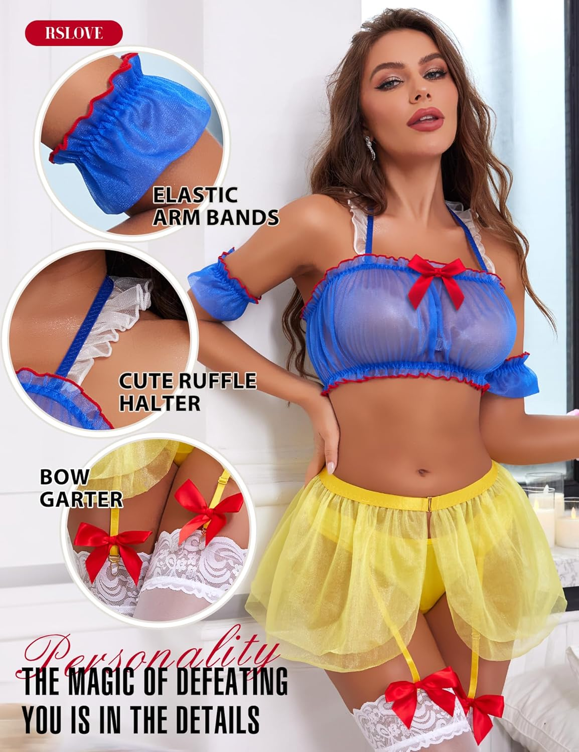 RSLOVE Sexy Womens Lingerie Set - Sexy Cosplay Lingerie Set Princess Lingerie Halloween Costumes Halloween Lingerie Role Play