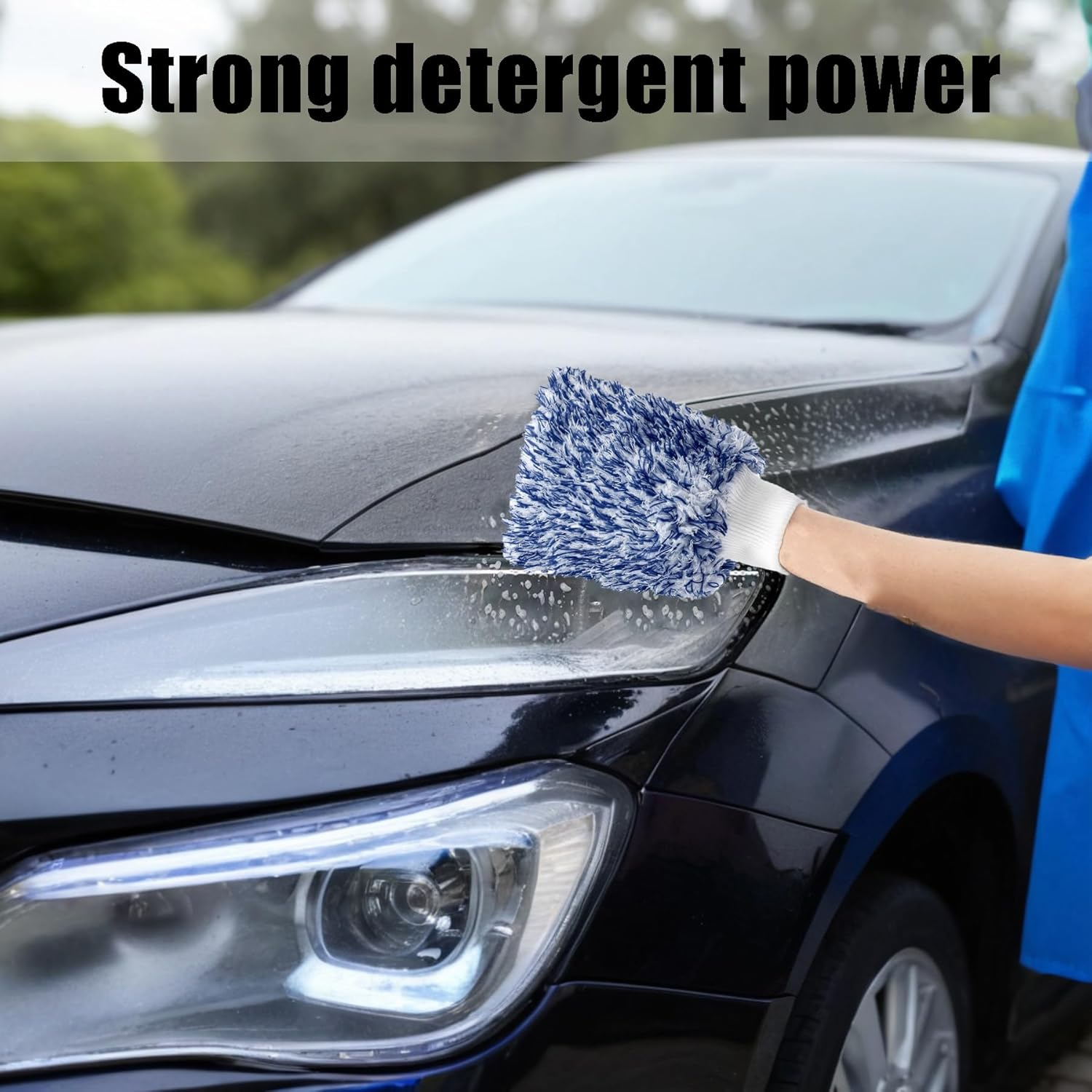 Cyclone Ultra Wash Mitts, 2-Pack Car Wash Mitts, Microfiber, Scratch-Free and Lint-Free, Ideal for Rinseless Washing, Blue + Black image number 3