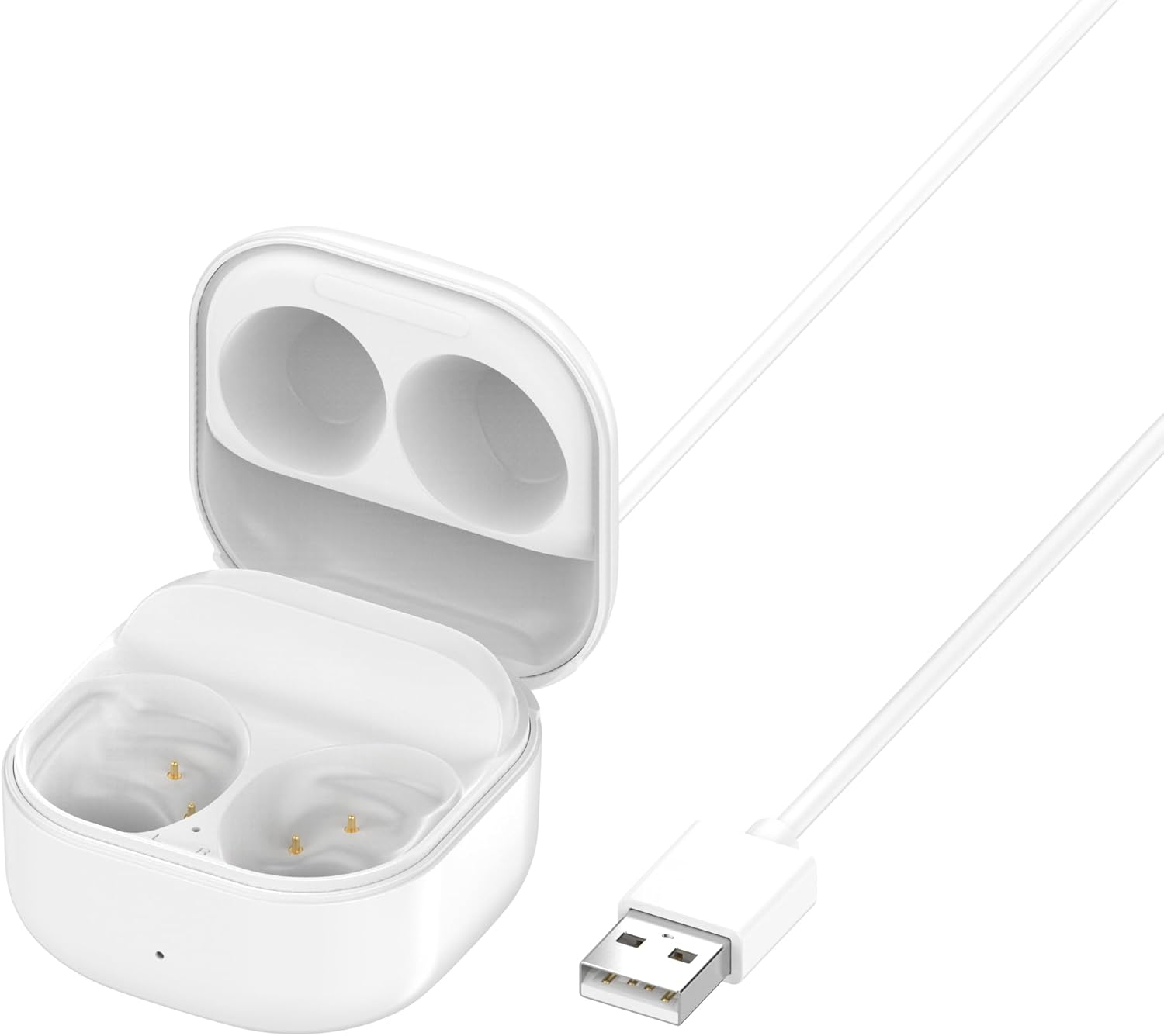 Replacement Charging Case Intended for Samsung Galaxy Buds FE R400 Charging Cradle Dock Station - with USB Cord Charger Cable(White) image number 2