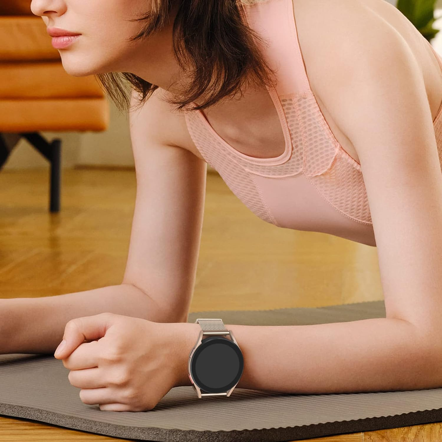 Metal Bands for Garmin Venu 2 Plus/Venu Sq/Venu/Vivoactive 5 - Stainless Steel Loop Magnetic Milanese Mesh Strap for Women and Men