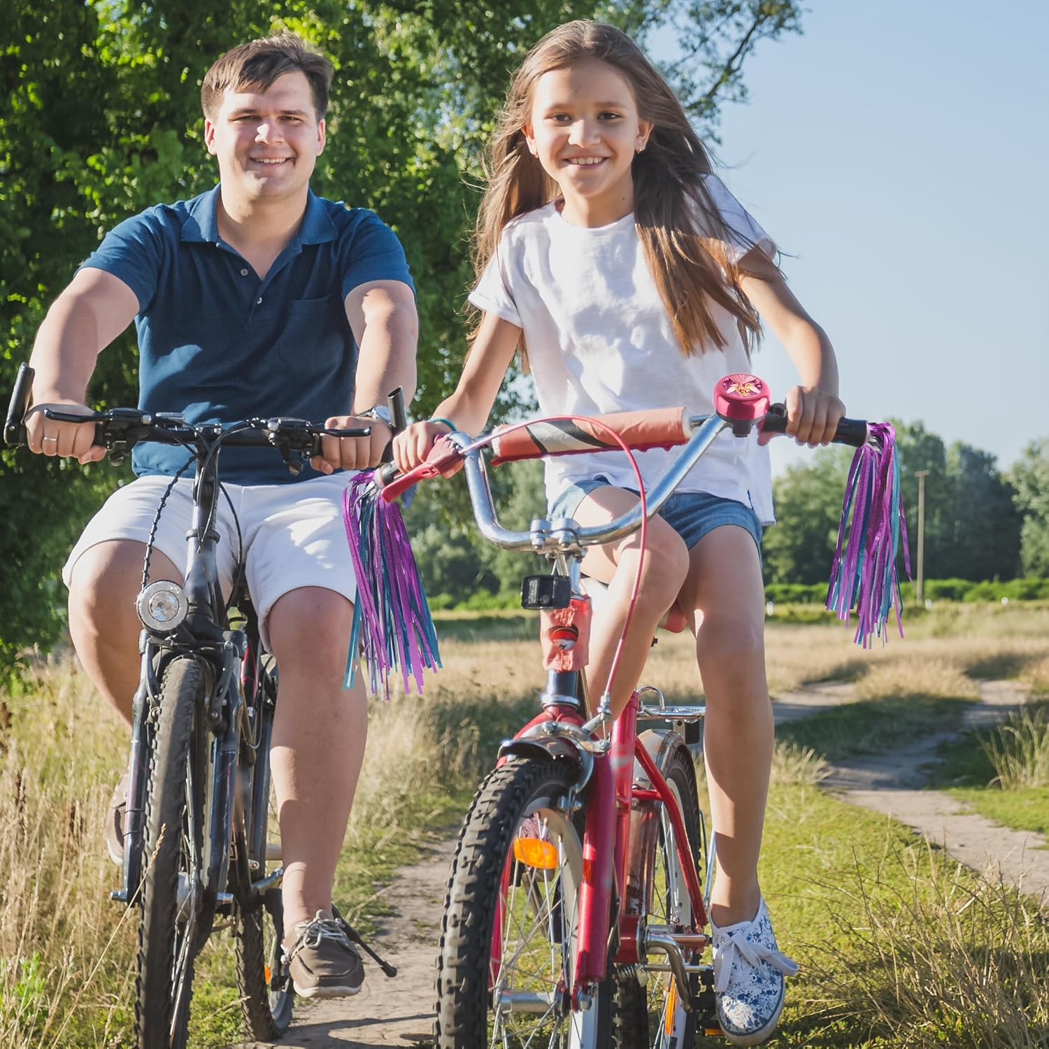 Kids Bike Bell with 2 Pcs Bike Streamers for Girls, Bicycle Pinwheel for Boys Girls Cute Children'S Bike Accessories image number 2