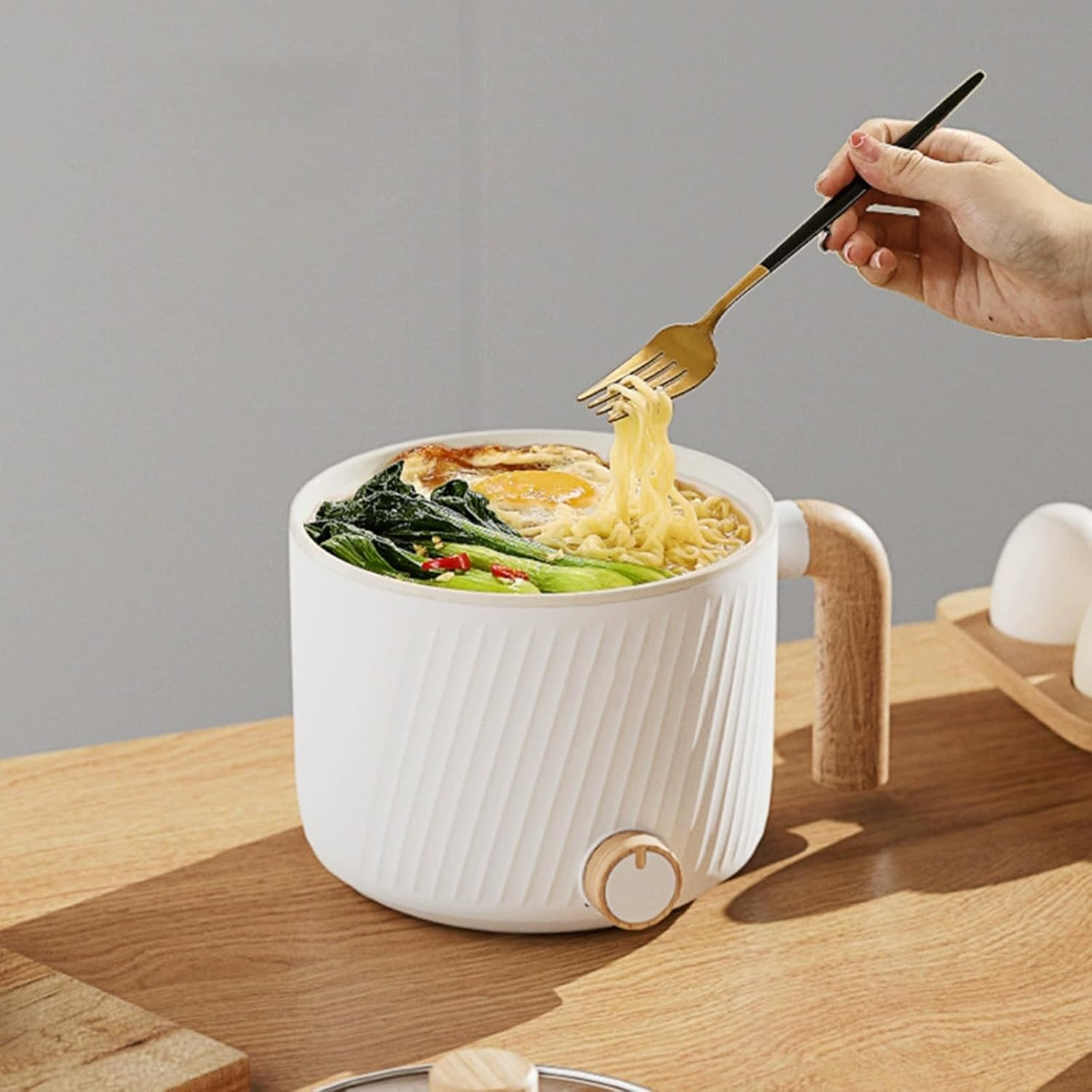 IODOO Hot Pot Electric Pot for Cooking Ramen Cooker 1.5L College Dorm Room Essentials Mini Hotpot Shabu Shabu Pot/Noodle Cooker Non Stick image number 1