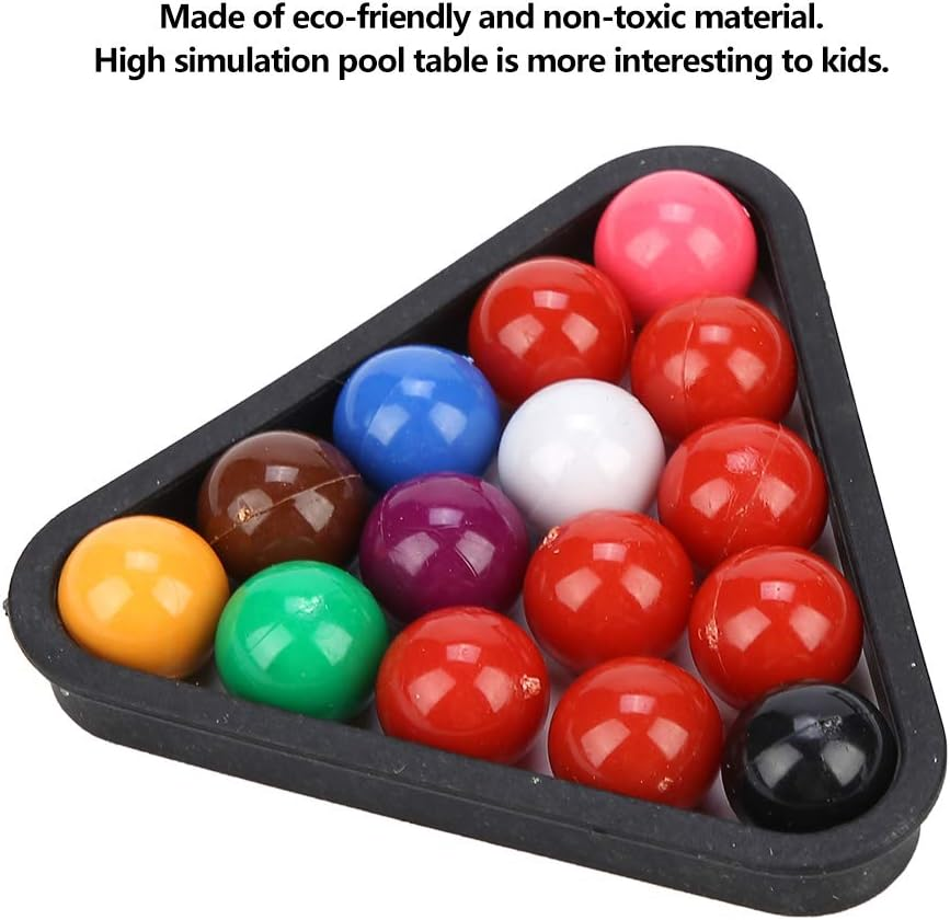 High Simulation Mini Snooker Game Set Mini Pool Table, Portable Small Size 13X9.5X2.6Inch Tabletop Pool, Lightweight for Praty for Family Playing image number 4