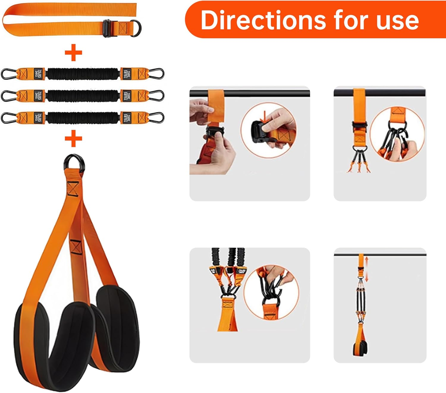 Pull up Assistance Bands Heavy Duty for Doorway - Adjustable Resistance Bands with Handles, No Screw Home Gym Equipment for Beginners & Advanced image number 2