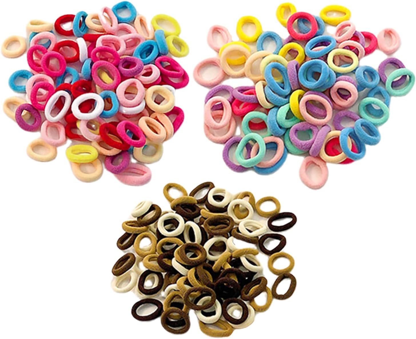 300 Pieces Elastic Mini Hair Rings, Hair Accessories from Girls, Colourful Hair Rings, Accessories for Hairstyles, Ponytail Hair Accessories. image number 3