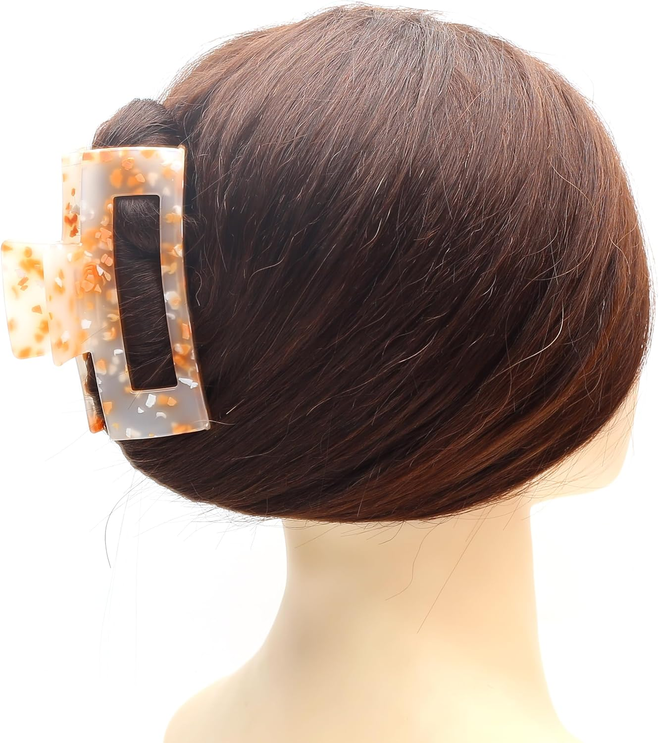 Qingoo Large Rectangular Claw Hair Clip Beautiful Women'S Hair Accessories Elegant Hair Accessory 1 Piece (10 Cm X 5.5 Cm, Orange) image number 3
