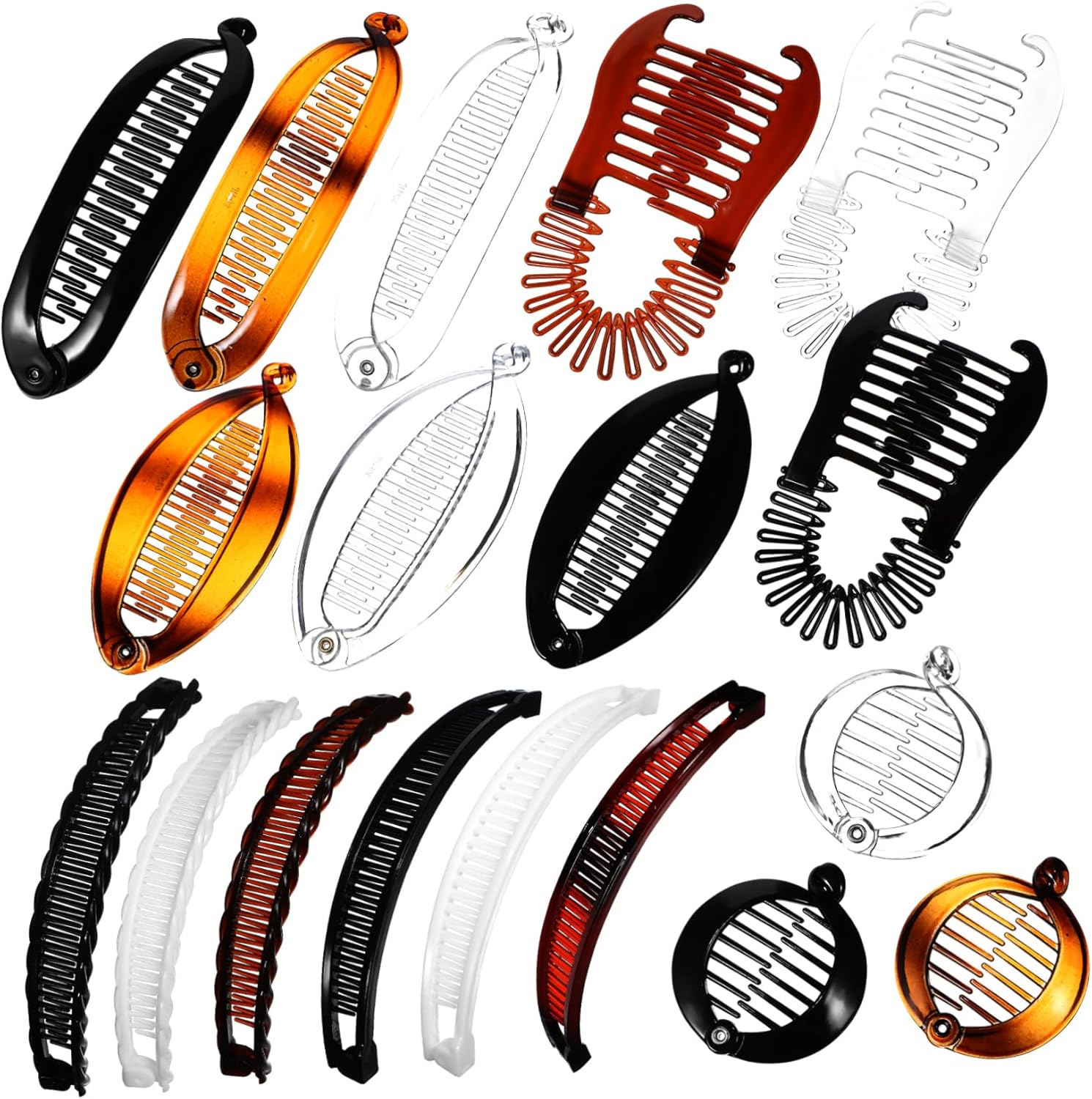 ASAKKURA 18 Pcs Banana Hair Clips Vintage Style Hair Accessories for Women Secure Hold Lightweight Clips for Ponytails Buns and Updos image number 4