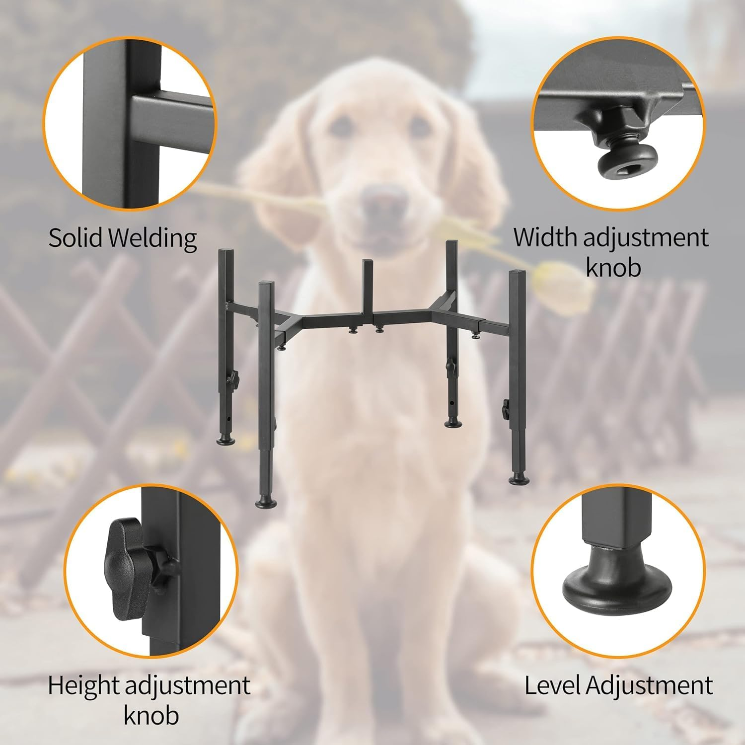 Dog Bowl Stand,Adjustable Elevated Dog Bowl Stand,2-In-1 Design Metal Dog Bowl Stand Adjustable Wide 7-11" Heights 7-12" for Large, Medium and Small Dogs(Bowl Not Included) image number 6