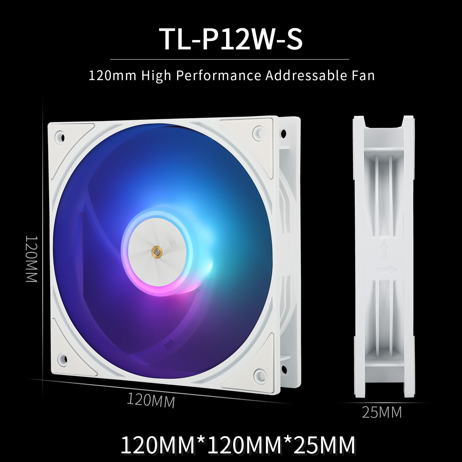 Thermalright Assassin X 120R Digital ARGB White CPU Cooler, Digital Screen Top Cover, TL-P12W-S PWM Quiet Fan CPU Air Cooler, Computer Heatsink Cooling, Support Am4/Am5,Intel LGA1851/1700/115X/1200