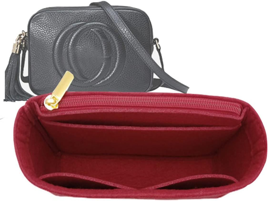 Lckaey Felt Purse Organizer for Disco Square Fringe Camera Bag Organize Organizer Liner Bag2027Khaki 19 * 6 * 12Cm