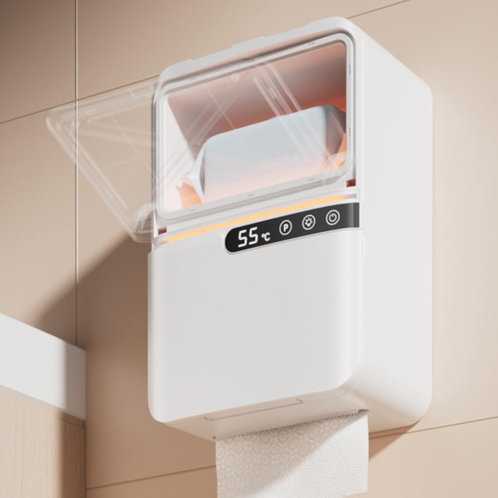 Wall Mounted Wet Wipe Heater Warmer with LED Display Wet Towel Dispenser USB Wipe Warmer Napkin Heating Box image number 4