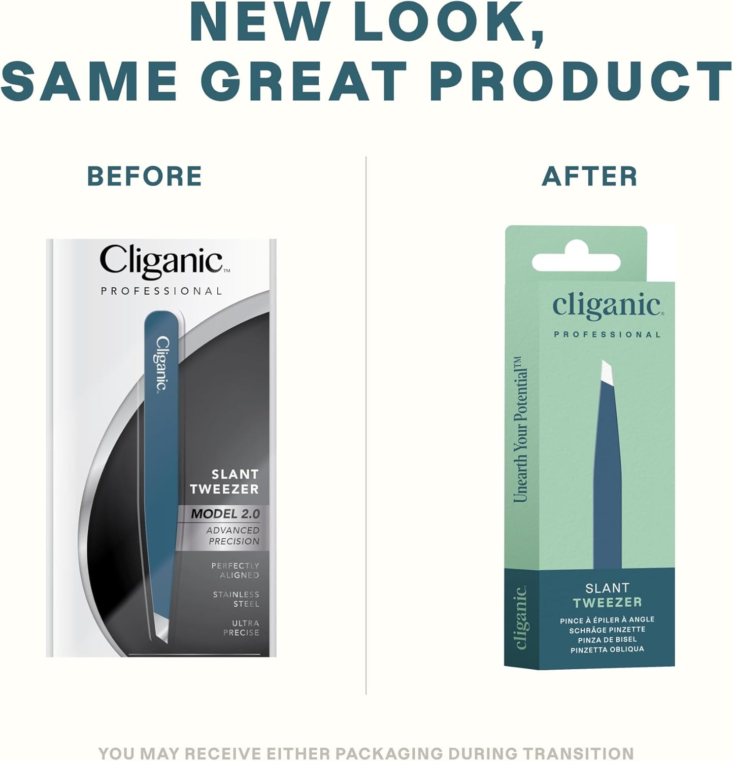 Cliganic Professional Eyebrow Tweezers Slant Tip Precision for Men & Women, Stainless Steel Best for Plucking Chin Facial Hair image number 5