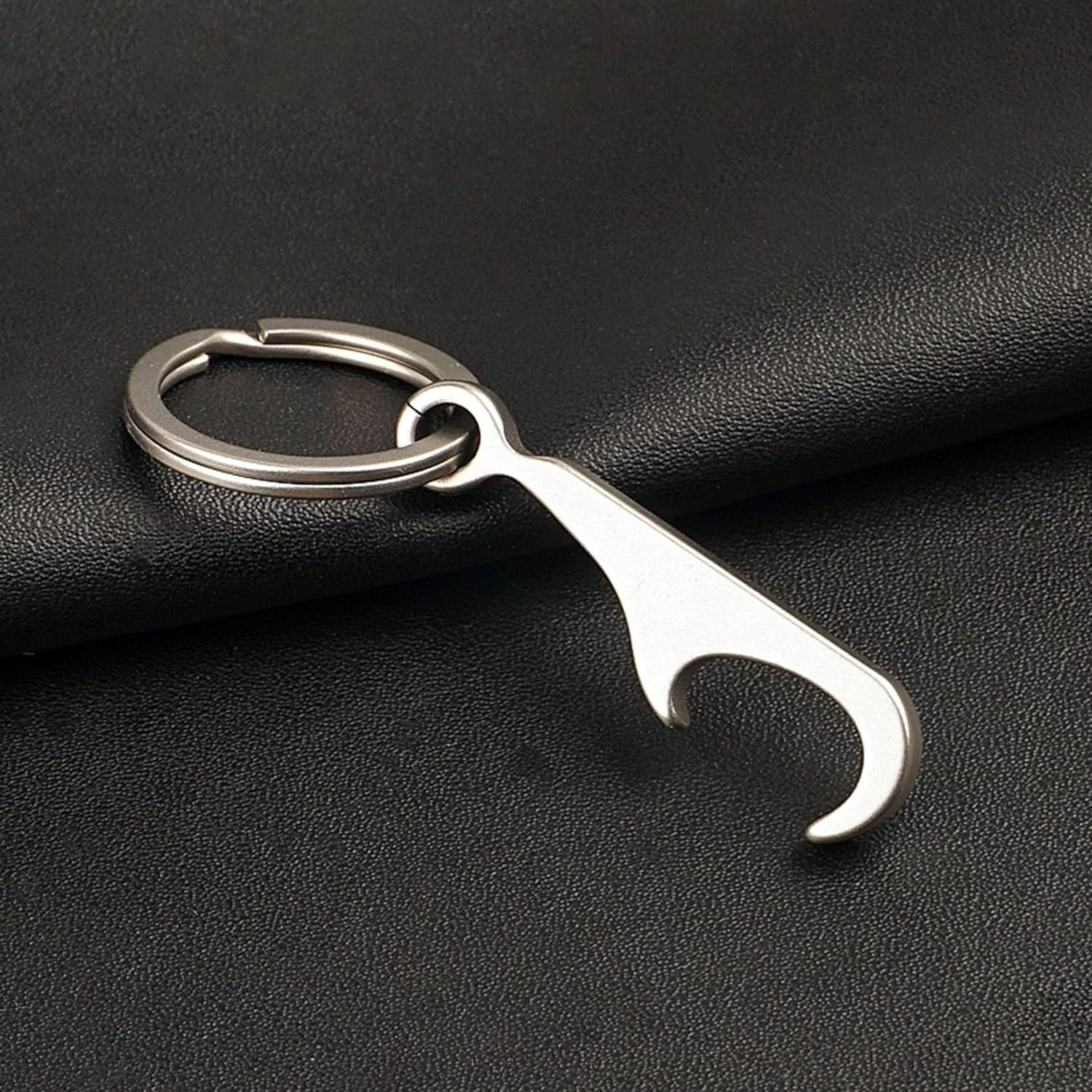 Titanium Mini Bottle Opener Keychain with Stainless Steel Key Ring Lightweight Portable EDC Mini Keychain Tool image number 3