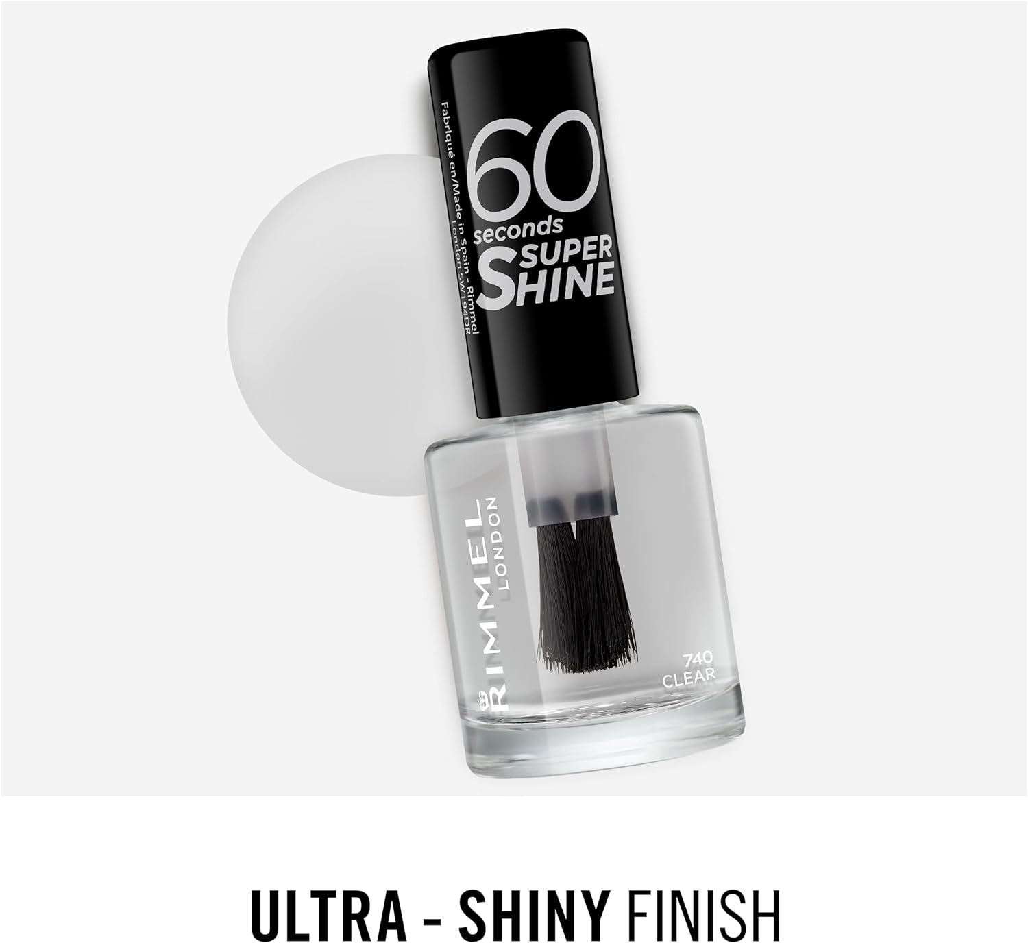 Rimmel London 60 Seconds Super Shine Nail Polish, #740 Clear 8Ml image number 2