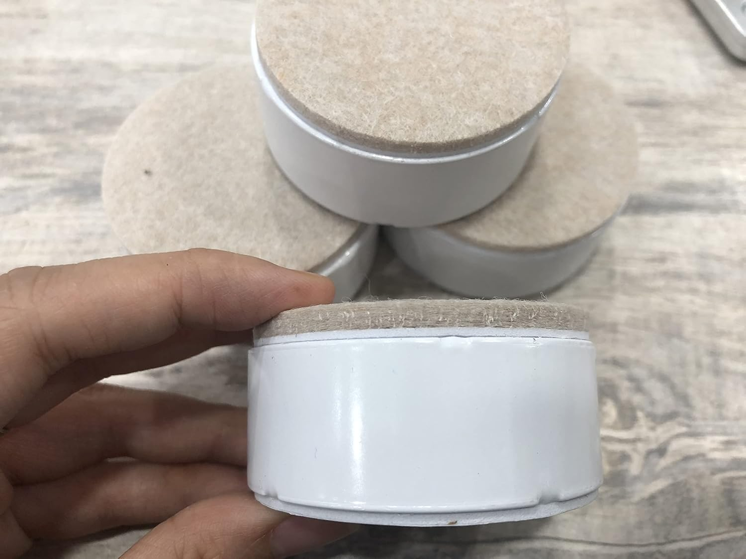 1.18" Self Adhesive Bed and Furniture Risers, Steel Bed Risers to Heavy Furniture or Beds Chair Table Riser,Round White 60X30Mm(Wh) image number 1