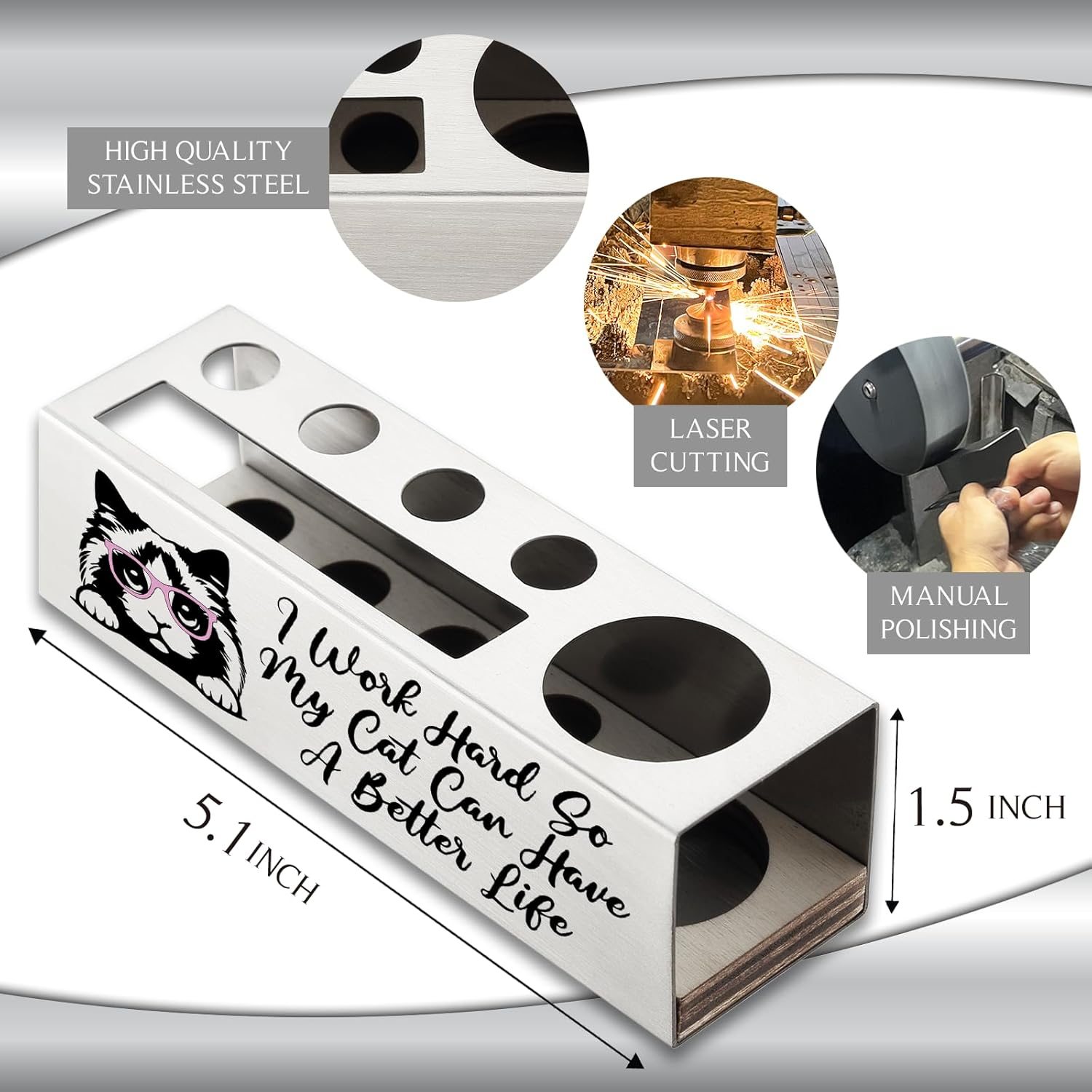 Ragdoll Cat Pencil Holder, Funny Ragdoll Cat Owner Lover Office Desk Decor Organizer Accessories Gifts Stainless Steel Pen Holders Apen2