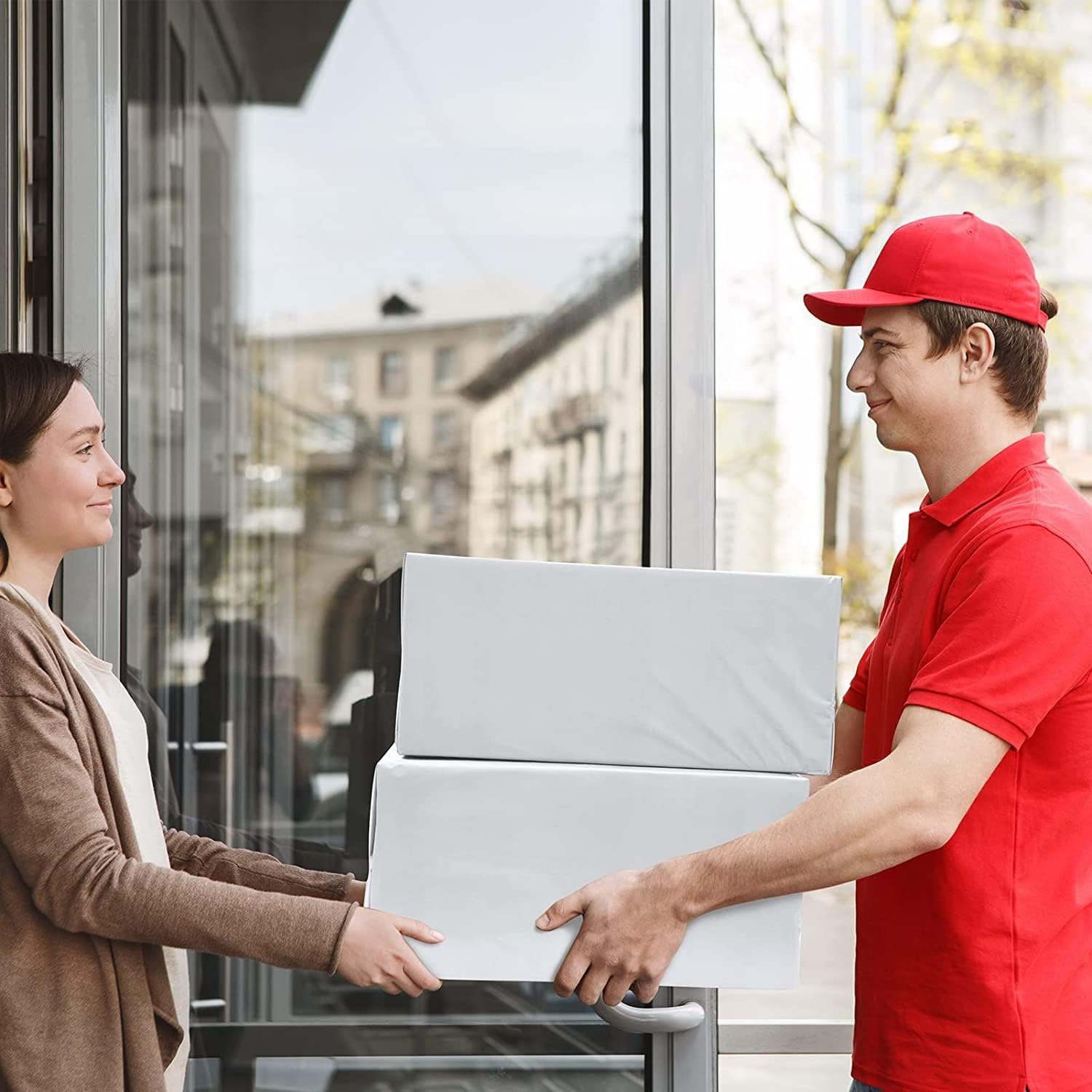 100X Poly Mailer Courier Bags Envelopes Shipping Bags Self Sealing Shipping Mailing Satchel Exterior Colour White Tear-Proof Postal Bags for Parcels Packaging and Postage Boxes(280 X 420Mm) image number 1