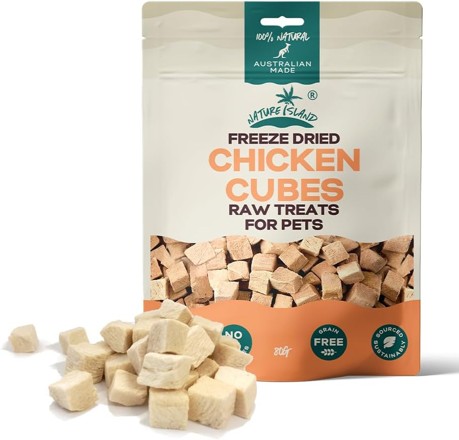 Nature Island Freeze Dried Chicken Breast Cube Raw Treats 80G for Pets image number 2