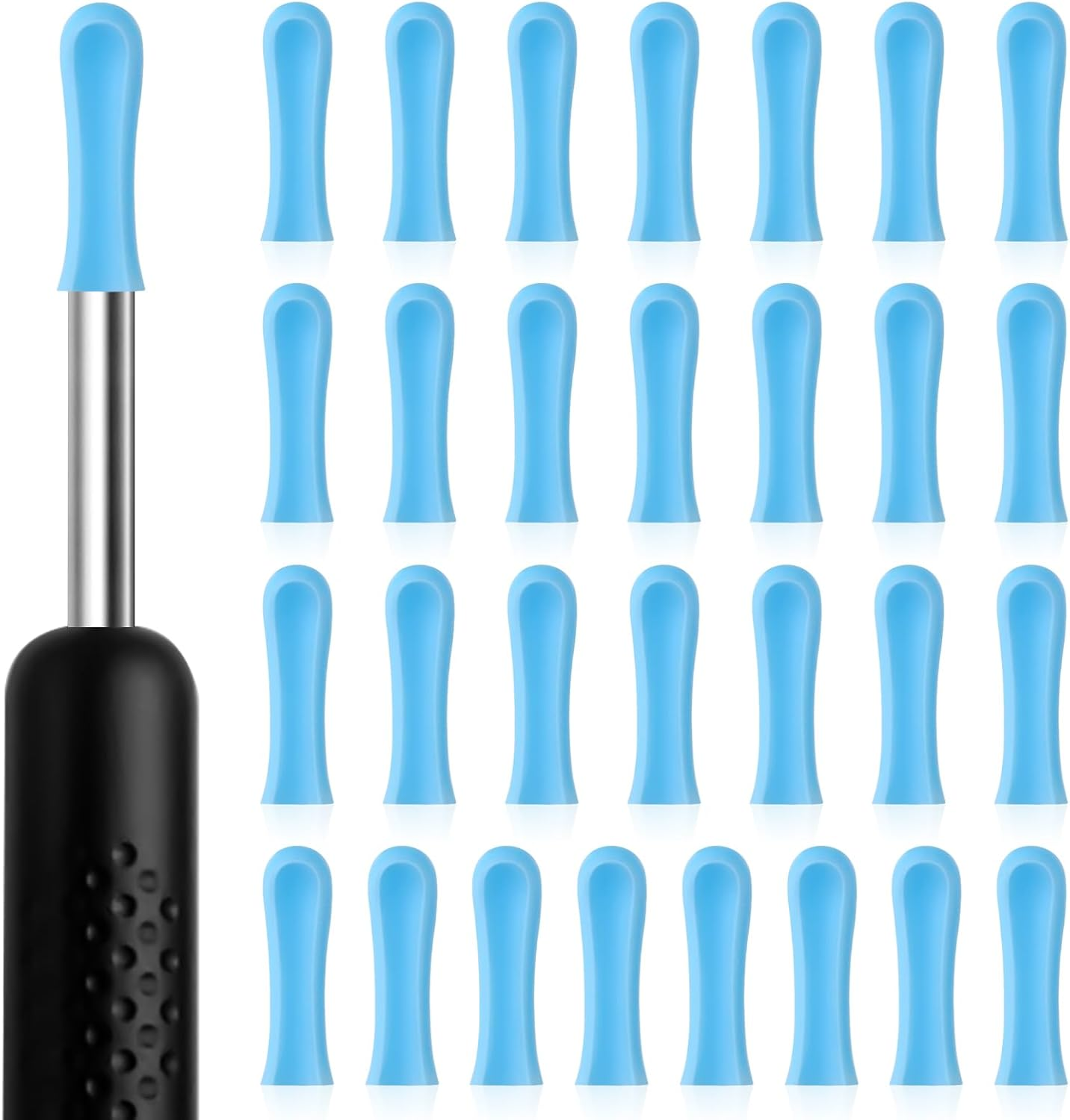 Ear Wax Removal Replacement Tips for Ear Camera 30Pcs Ear Spoons Tips for Wet Dry Ear Wax Cleaning Ear Spoon Accessories Set Reusable Silicone Soft Cleaning Reuse Cap for Teens Adults image number 1