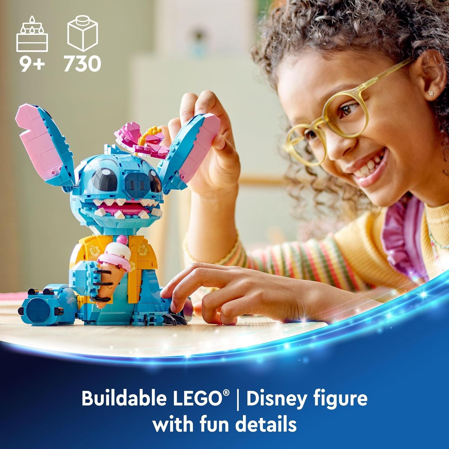 LEGO | Disney Stitch Figure Building & Construction Toy, Lilo & Stich Merchandise for Girls Age 9-12, Creative Kids Toy with Moving Parts, Model Building Kit for Room D&eacute;cor for 9 Year Old Girl 43249 image number 2