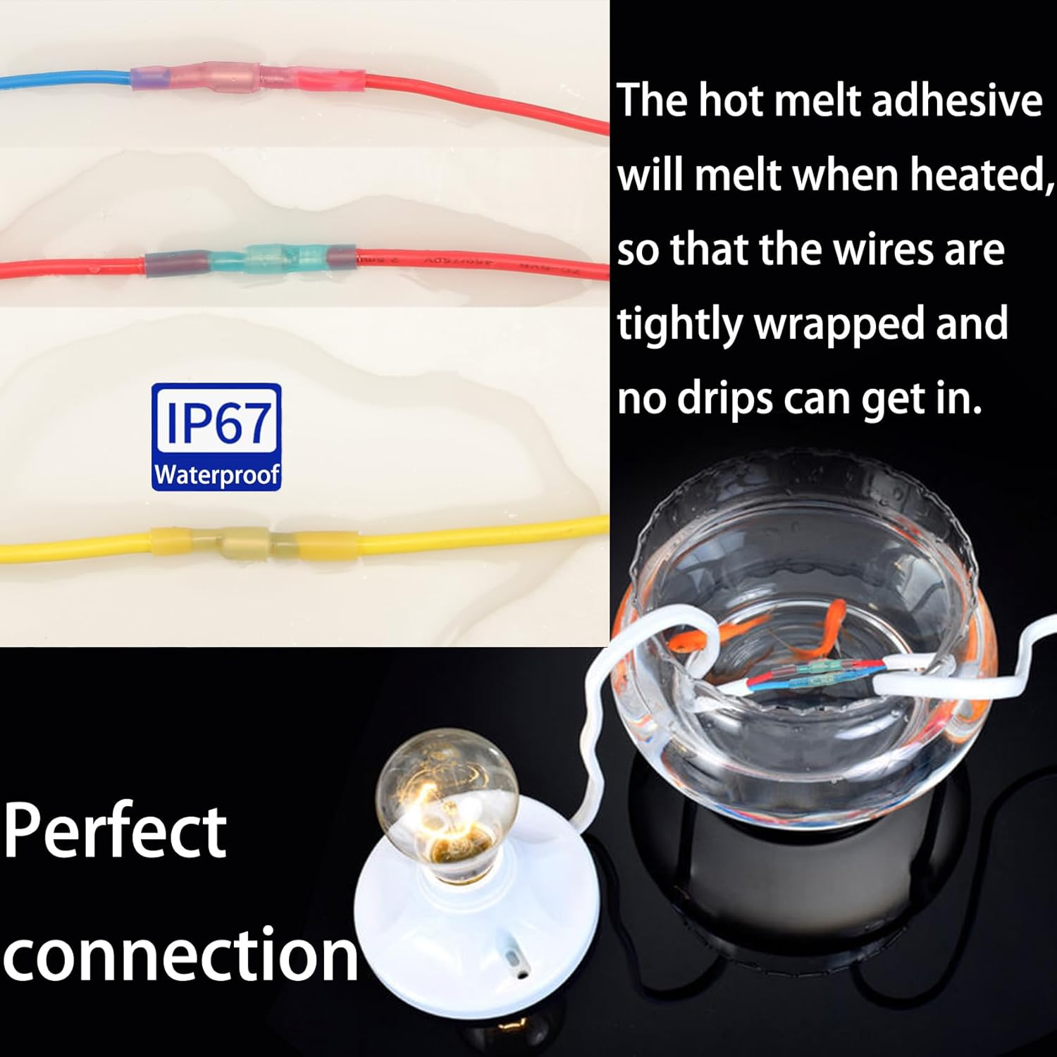 Feggizuli 110Pcs Heat Shrink Bullet Wire Connectors Kit, Waterproof Bullet Connectors, Bullet Terminals Wire Connectors Female & Male Wire Crimp Connectors, Marine Grade Bullet Connectors image number 5